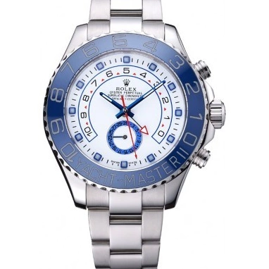 Aaa replica watch White Dial Bracelet Rolex Bezel Steel 622269 Blue Stainless Master II Yacht 0514